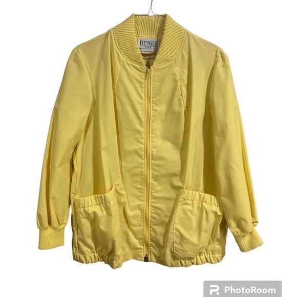 Vintage BLAIR Lightweight Oversized Bomber Jacket Yellow XL Retro Hipster Skater - Picture 1 of 7
